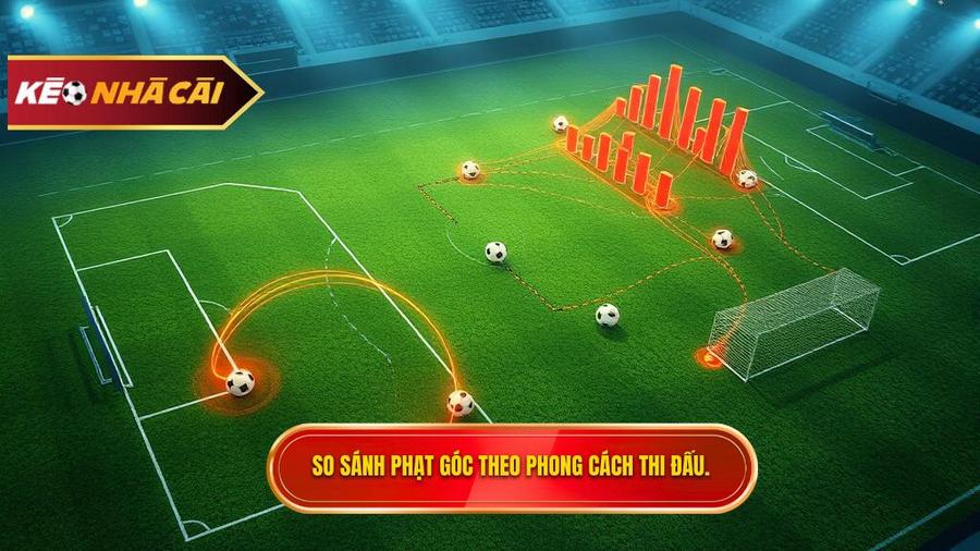 Bảng so sánh khả năng xuất hiện phạt góc theo phong cách thi đấu
